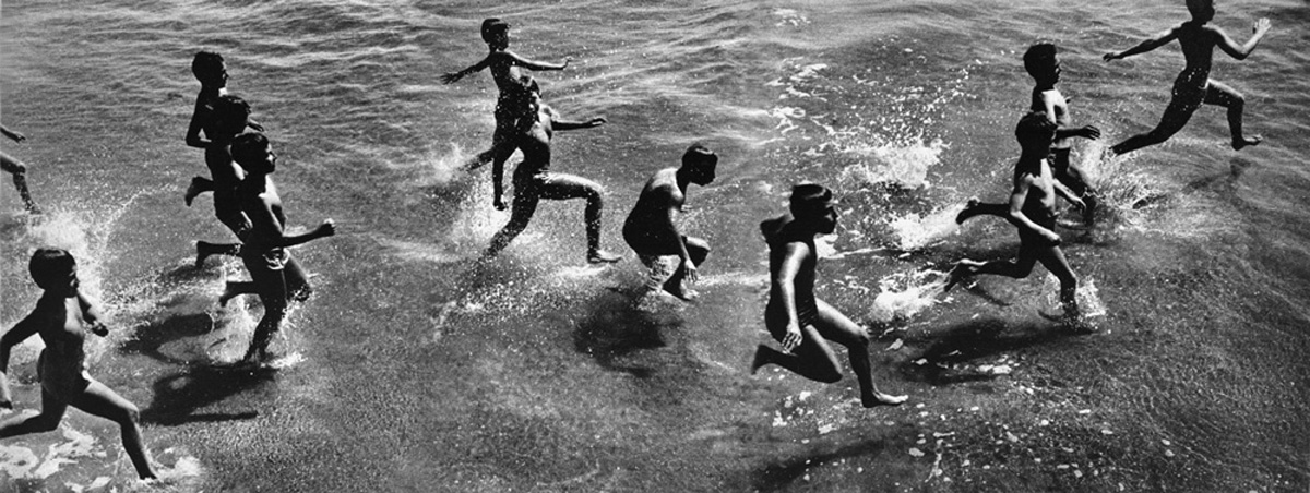 Boys Running into Surf, Coney Island, 1956