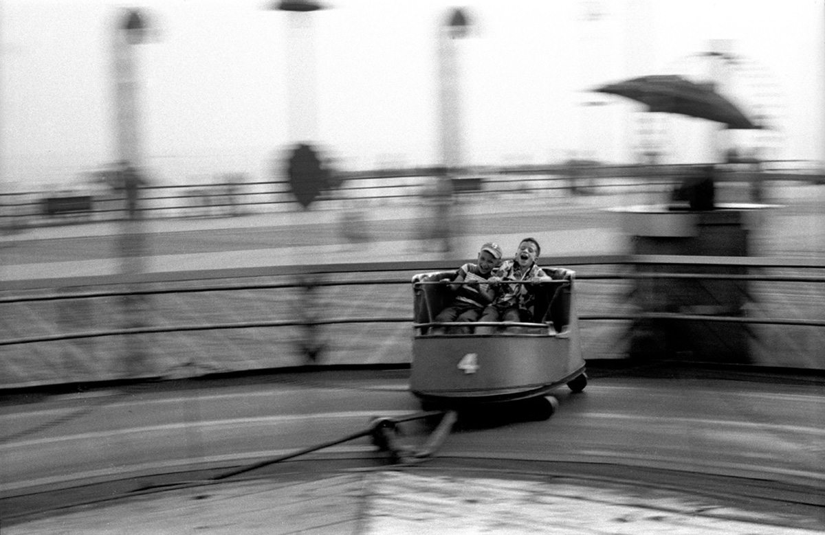 Kids ride the whip, Coney Island, 1950