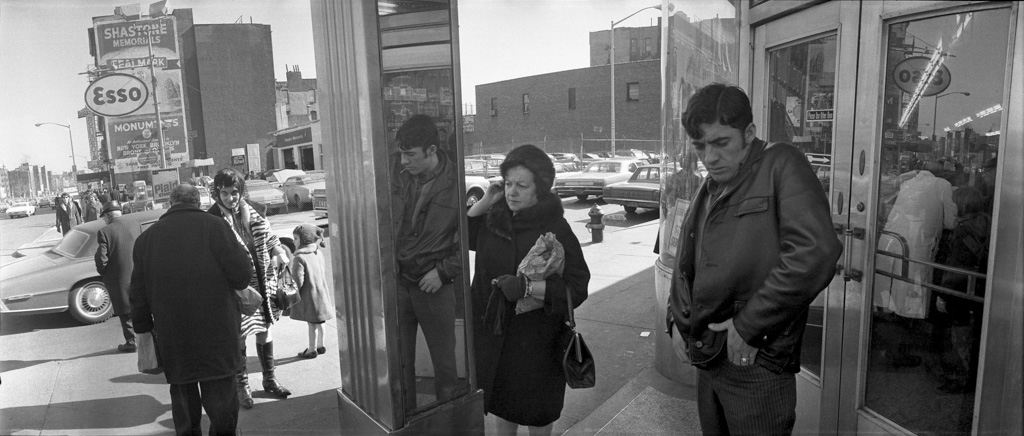 Outside Katz' deli on Houston Street, 1971