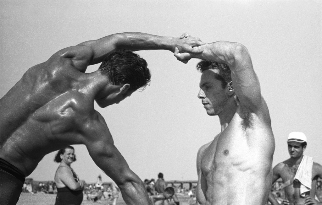 Beach gymnasts, Coney Island,  1967