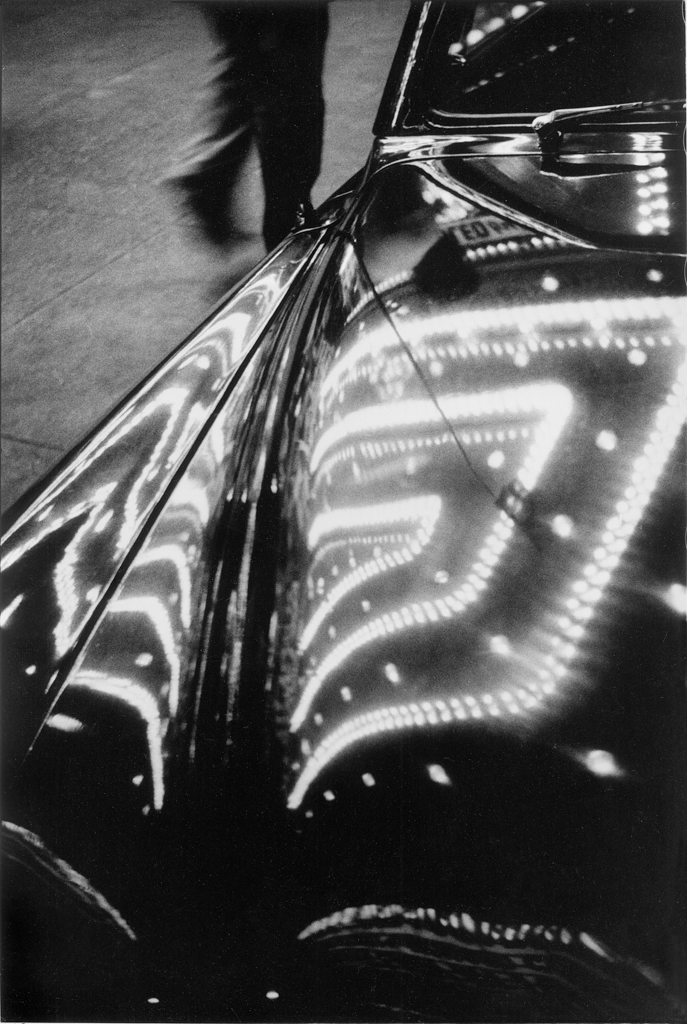 Times Square lights on car, 1953