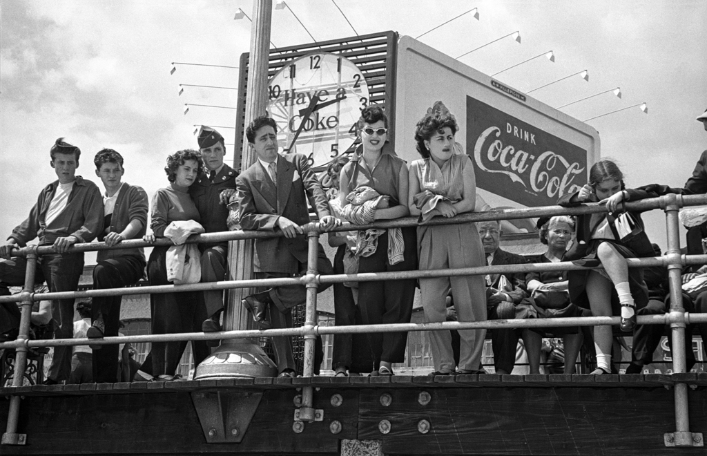 Coke sign boardwalk, 1949