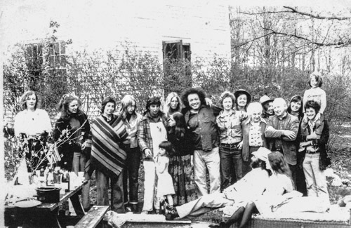 Harold with students at Windham College, 1974