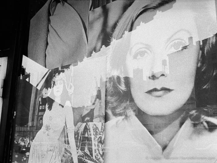 Greta Garbo movie poster, 1966, NYC, © Harold Feinstein