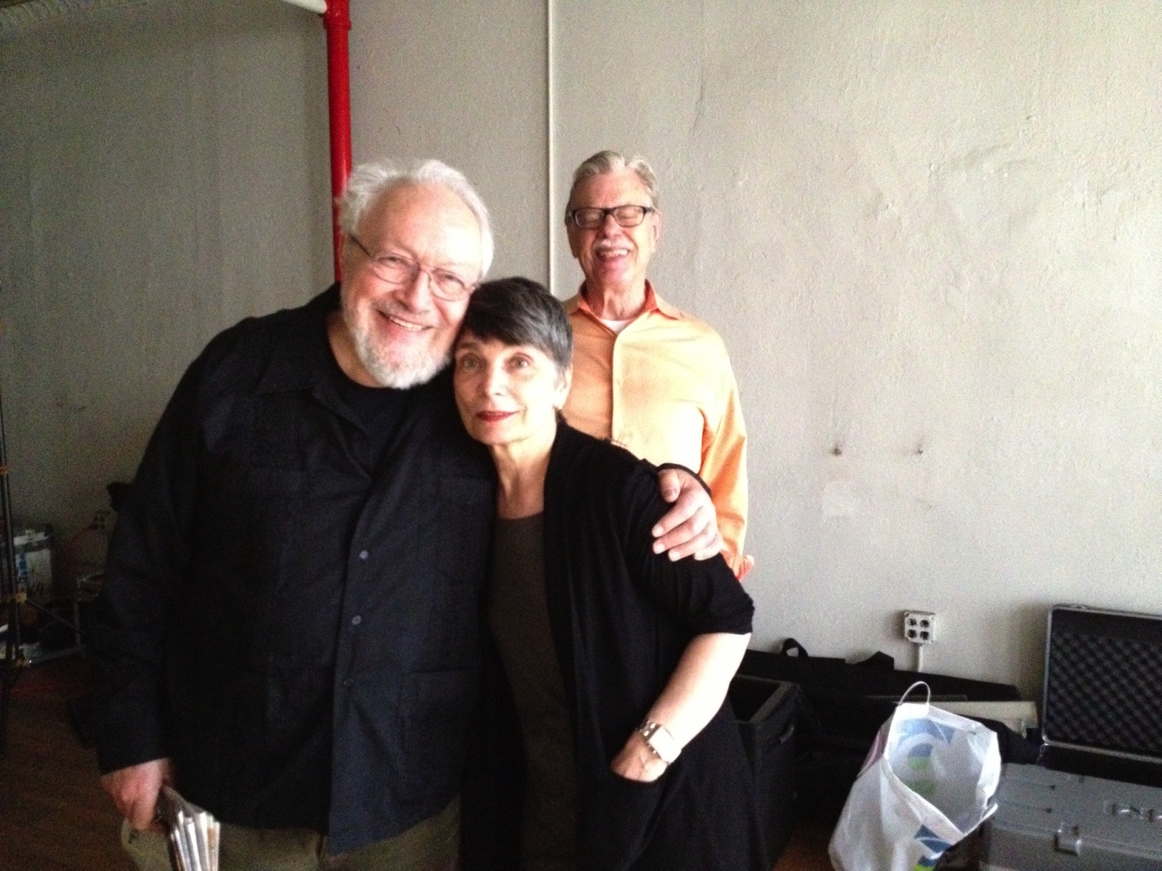 Harold with Sara Fishko and Cal Skaggs during the filming of The Jazz Loft According to W. Eugene Smith, 2013 © Judith Thompson