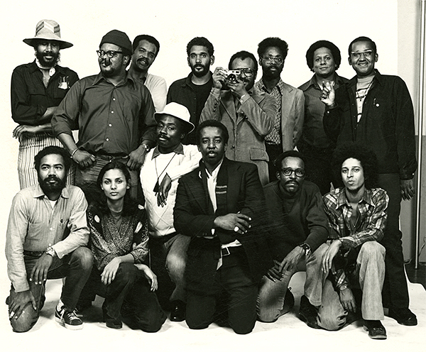Kamoinge Workshop group photo, NYC, 1974. Draper front row and center. The Louis H. Draper Preservation Trust. 